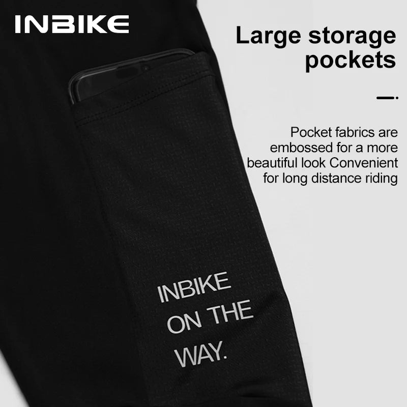INBIKE - Pantalones de ciclismo de invierno con tirantes térmicos de forro polar para hombre, ropa de ciclismo de montaña con acolchado 3D y mallas para clima frío