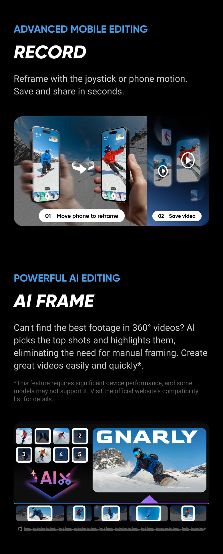 Insta360 X5 - Cámara de acción 8K 360° resistente al agua, excelente rendimiento en condiciones de poca luz, efecto de palo selfie invisible, lente resistente y reemplazable, 3