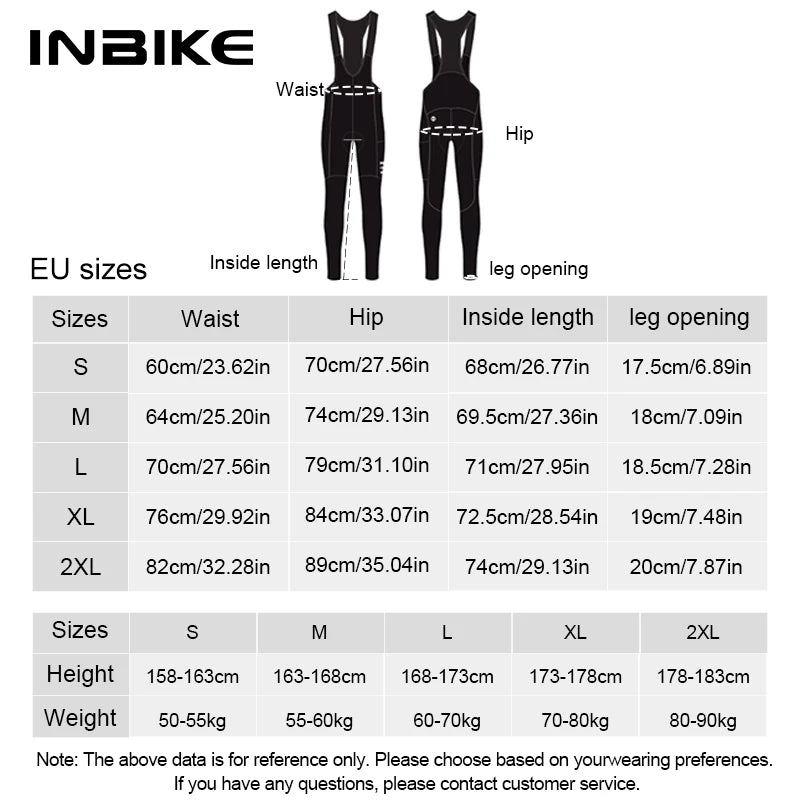 INBIKE - Pantalones de ciclismo de invierno con tirantes térmicos de forro polar para hombre, ropa de ciclismo de montaña con acolchado 3D y mallas para clima frío